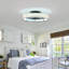 Ventilateur de plafond en cage de 20 po avec plafonnier encastré léger en tissu à profil bas avec télécommande, ventilateurs de plafond fermés modernes avec télécommande APP pour minuterie de moteur à courant continu silencieux pour chambre à coucher-1073791450
