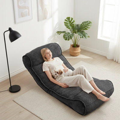 Adjustable Backrest Floor Chair 5-Way Position Recliner For Meditation Reading Or Lounging