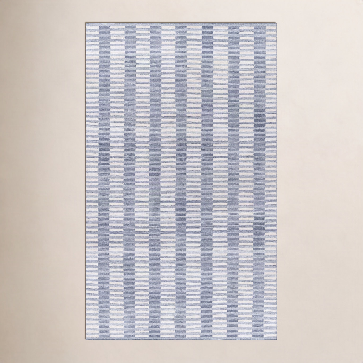 Acerra Blue Hand-Woven Striped Outdoor Rug, Rectangle 7'10" x 9'10"