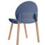 Paquet de 4 chaises gris-bleu pour une utilisation intérieure, pieds en bois de chêne rouge avec grain naturel, siège en polypropylène de qualité industrielle doté de caractéristiques imperméables et anti-rayures, support de résistance commerciale, plancher