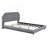 Upholstered Platform Bed with Thick Fabric, Solid Frame and Stylish Curve-shaped Design