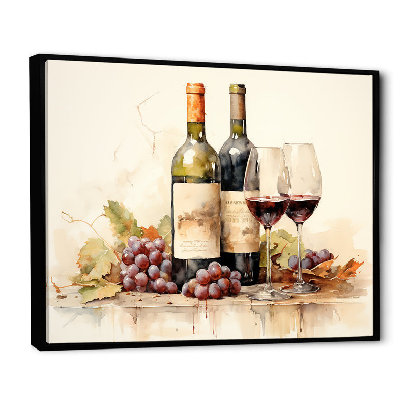 Nebbiolo Nuance sur toile, Cadre flottant noir, 34" H x 44" W