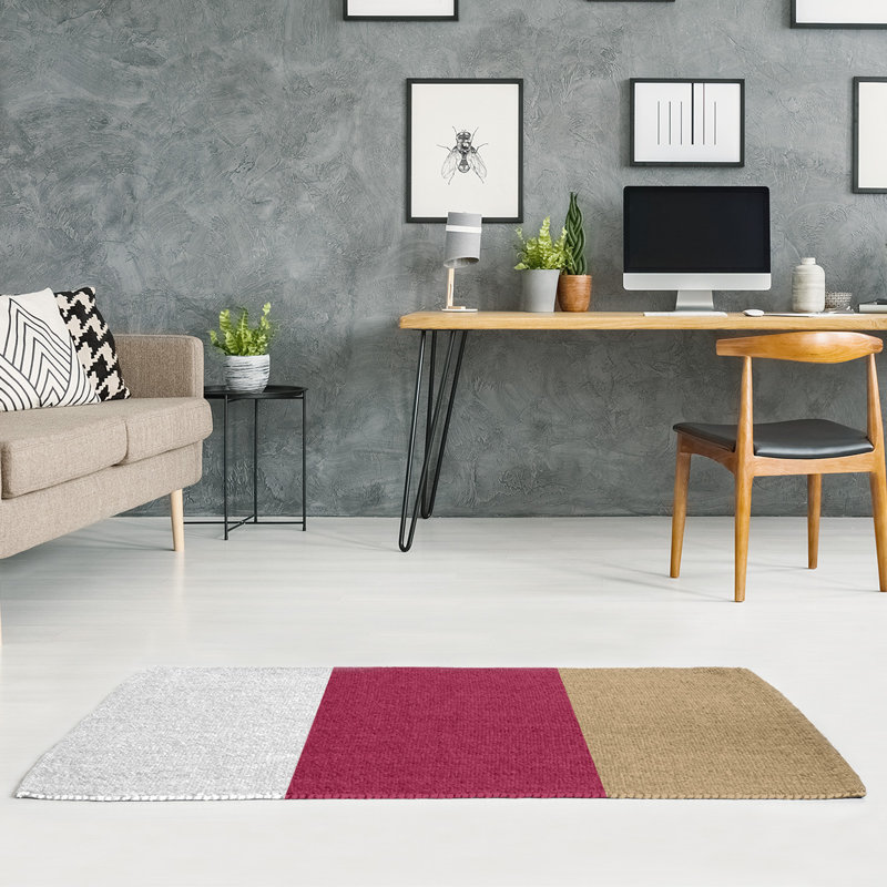 Tapis de zone rouge/doré, Rectangle 5 pi x 7 pi