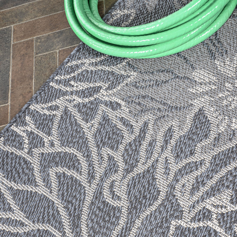 Tapis bleu marine / gris Jarien, Tapis de couloir 2 pi x 8 pi