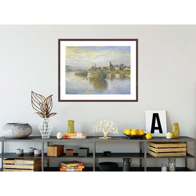 «Bords de la seine à Lavacourt» par Claude Monet, impression giclée sur cadre