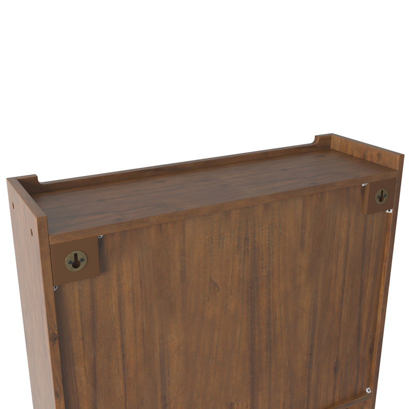 Elegant Glass Wall Cabinet, Brown