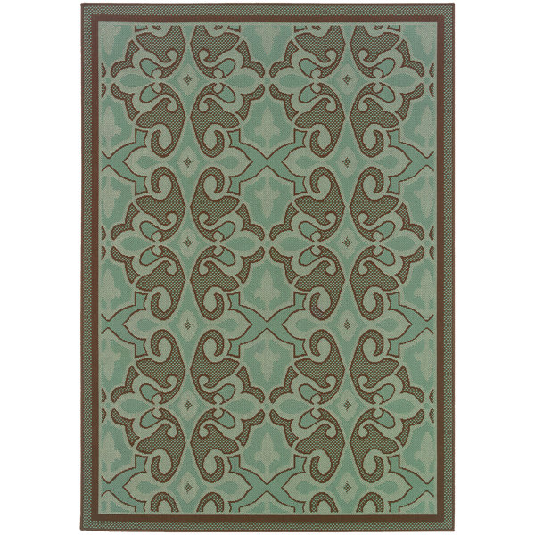Lark Manor Ashmi Oriental Aqua Blue Indoor / Outdoor Area Rug & Reviews ...