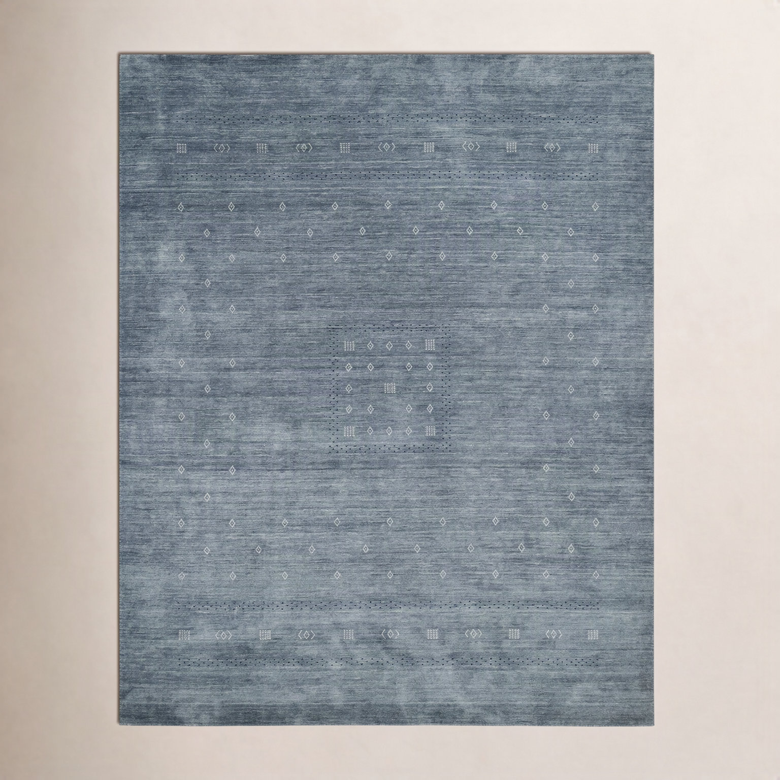 Simi Hand-Woven Geometric Cotton Wool Rug, Dark Gray, Rectangle 10' x 14'
