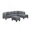 Canapé, chaise et repose-pieds 104,5 po, gris