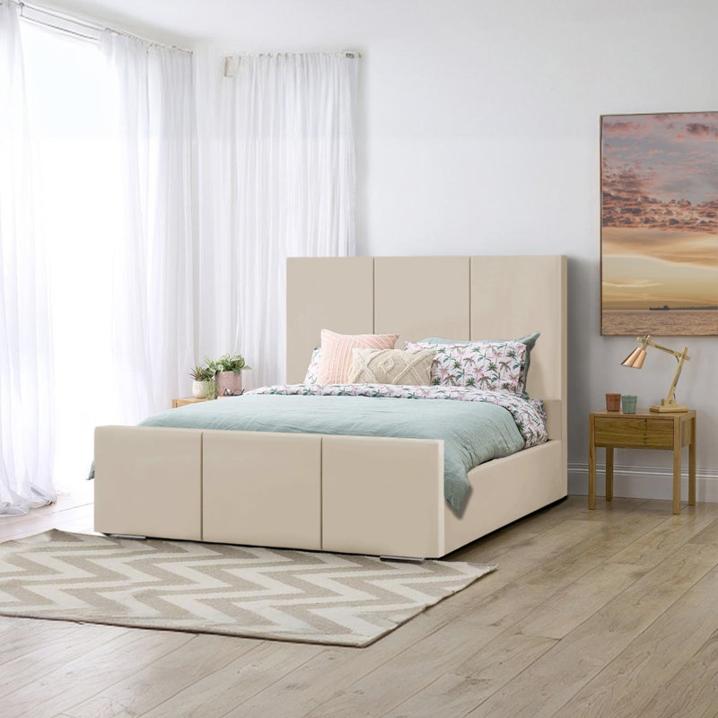 Andreq Upholstered Bed, Cream, Small Double (4')
