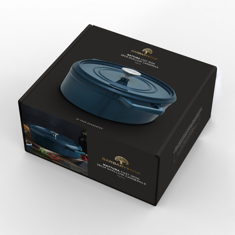 Barbary & Oak Cast Iron Dutch Oven, 3.8 Litres, Teal