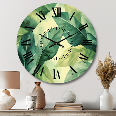 Horloge murale silencieuse en métal Palm Leaves in the Jungle