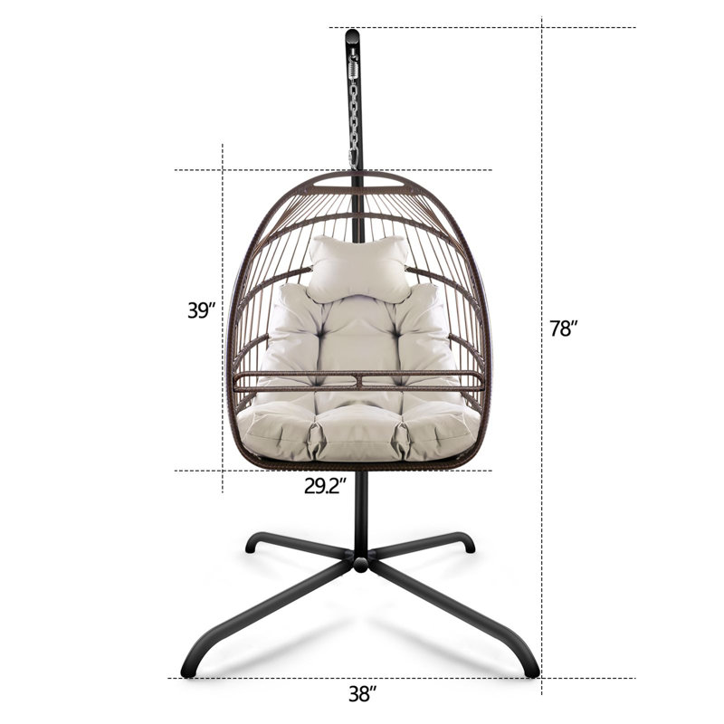 Skye Porch Swing, Brown/Beige, Light Beige