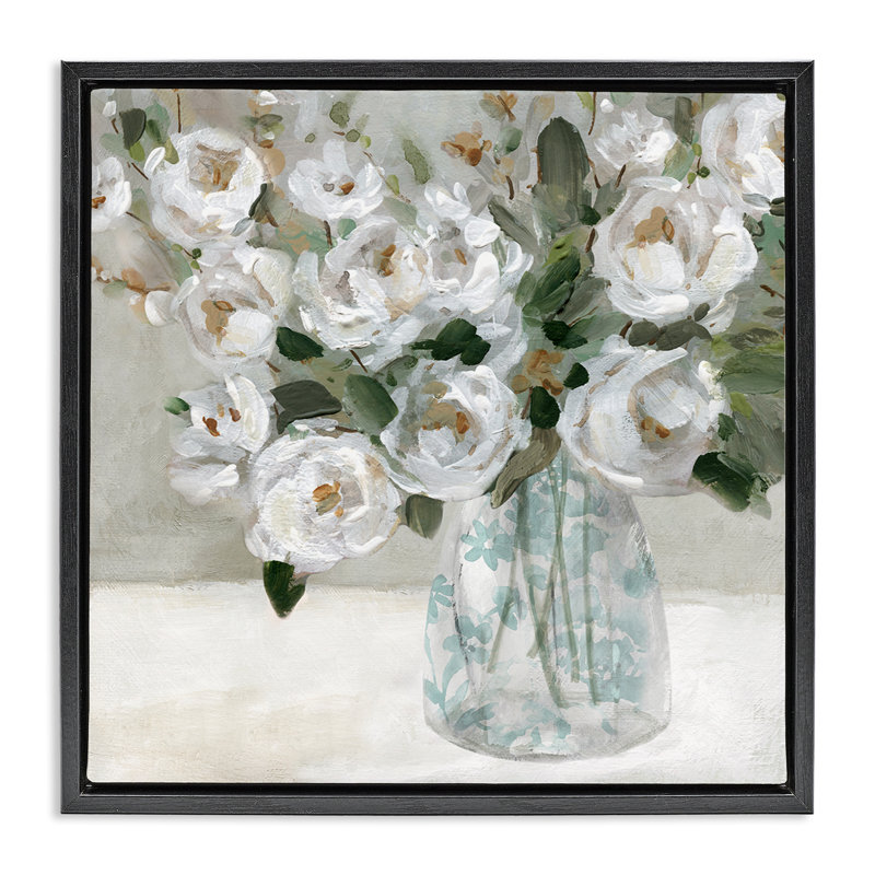 «Lovely Rose Still Life», art mural encadré sur toile flottante par Carol Robinson, Cadre flottant noir de jais