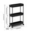 Wagon de rangement roulant ultra-mince, wagon de rangement réglable à trois couches, polyvalent et facile à installer, stable et flexible, noir-127734993