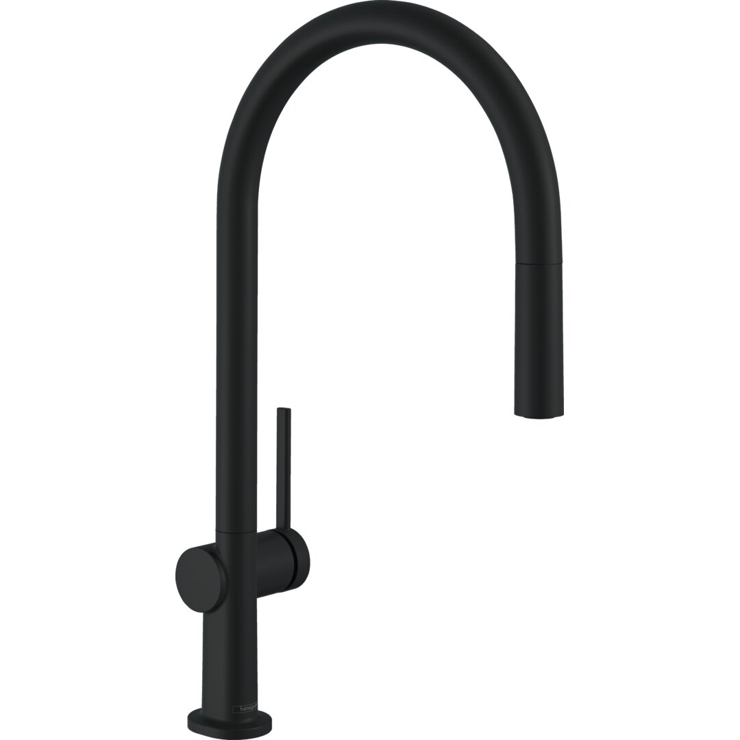 Hansgrohe Talis M54 Einhebel-Küchenarmatur 210, Ausziehauslauf, 1 Strahlart, Schlauchbox (Sbox) Mattschwarz