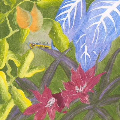 Tropical Monotype V by Carolyn Roth - Wrapped Canvas Painting