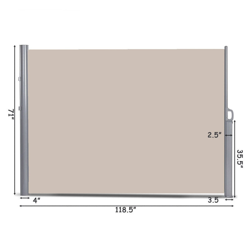 Polyester Fence Panels, Beige, 71" H x 2" W x 118.5" D