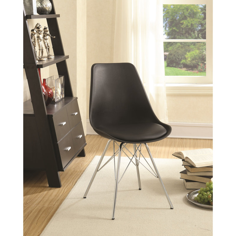Caffey 19'' H Upholstered Side Chair, Black