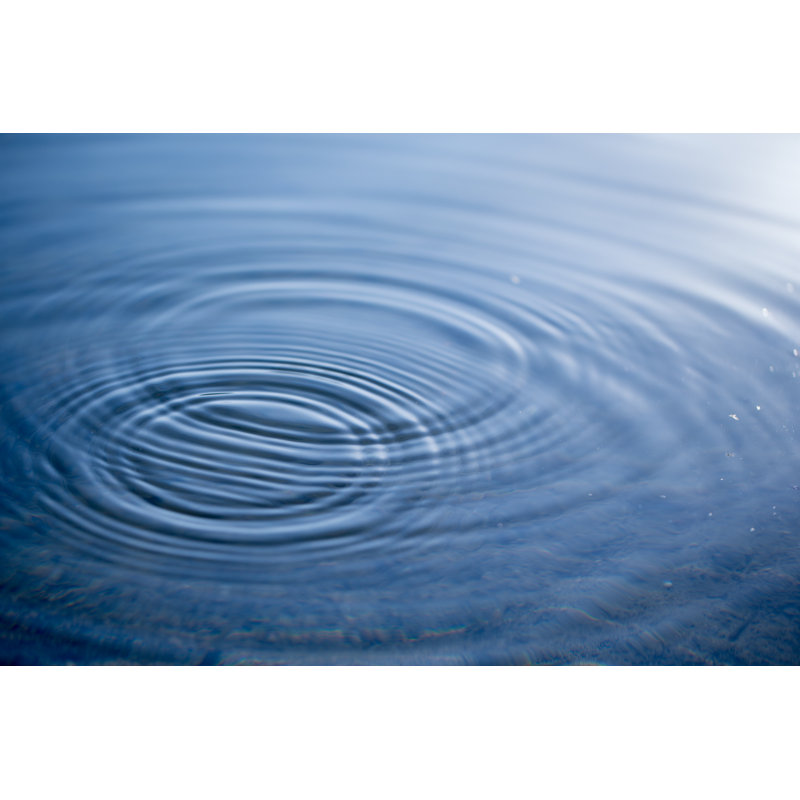 Ripples on Blue Water Surface Painting on Canvas, 20cm H x 30cm W
