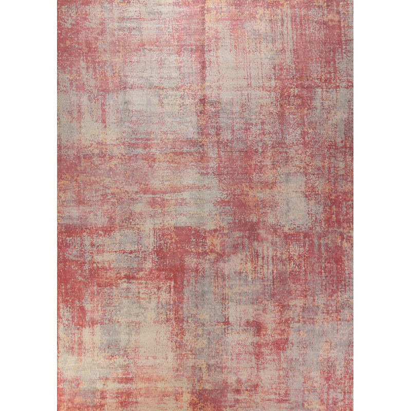 Tapis indien en laine à motif abstrait