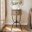 Table de chevet ronde en bois avec tiroir et pieds en métal Desibor