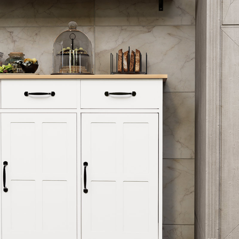 Buffet blanc avec 3 tiroirs et 3 portes