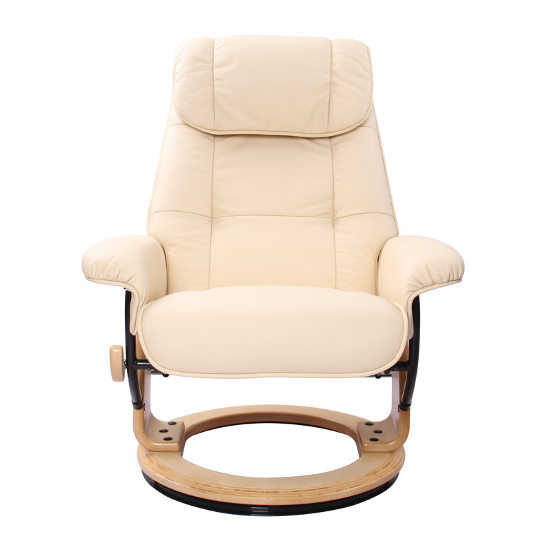 Ventura Upholstered Swivel Recliner with Ottoman - 360° Swivel, 128° Recline