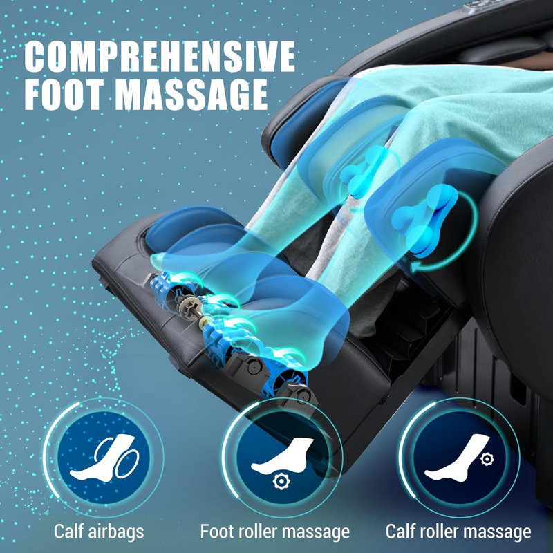 2025 3D Massage Chair Full Body - SL Track Zero Gravity Massage Chair Recliner with Calf and Foot Rollers, AI Voice Control, LCD Screen, Quick Access Buttons