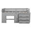 Lit mezzanine simple gris avec tablette fonctionnelle et armoire - Fabrication en bois massif-936929427
