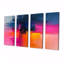 Fuchsia Sunrise - Art mural abstrait pour le salon, 4 pièces-971234614
