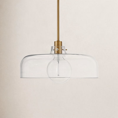 Villa Single Light Glass Steel Dimmable Pendant