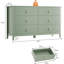 Commode cannelée 54 po à 6 tiroirs - Armoire de rangement moderne en bois-1976804267