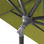 Parasol de patio gris 11 pi avec manivelle nervurée en aluminium en oléfine Kiwi-1333245097