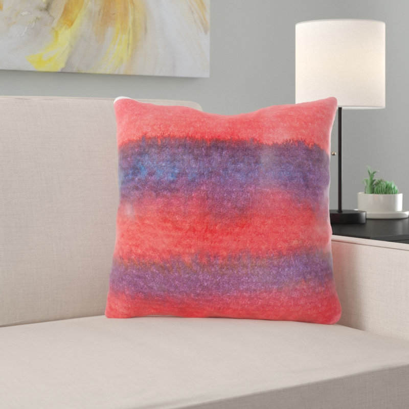 Coussin décoratif aquarelle Kelleia, Microsuède, Intérieur