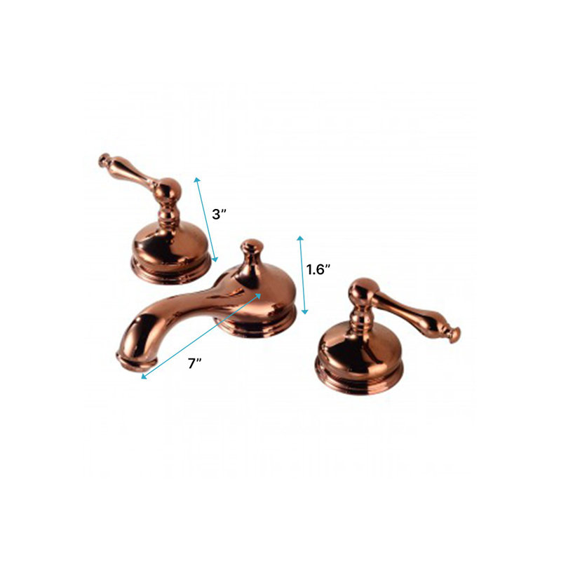 Widespread Single-handle Bathroom Faucet, Rose Gold