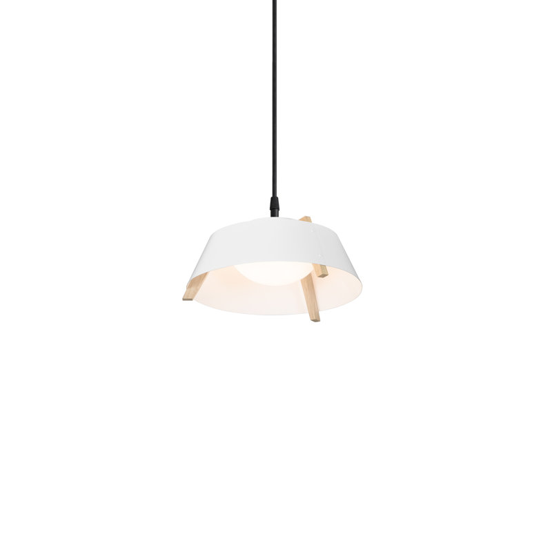 Casia 1 - Light LED Pendant, Gloss White, White Washed Oak, 2700
