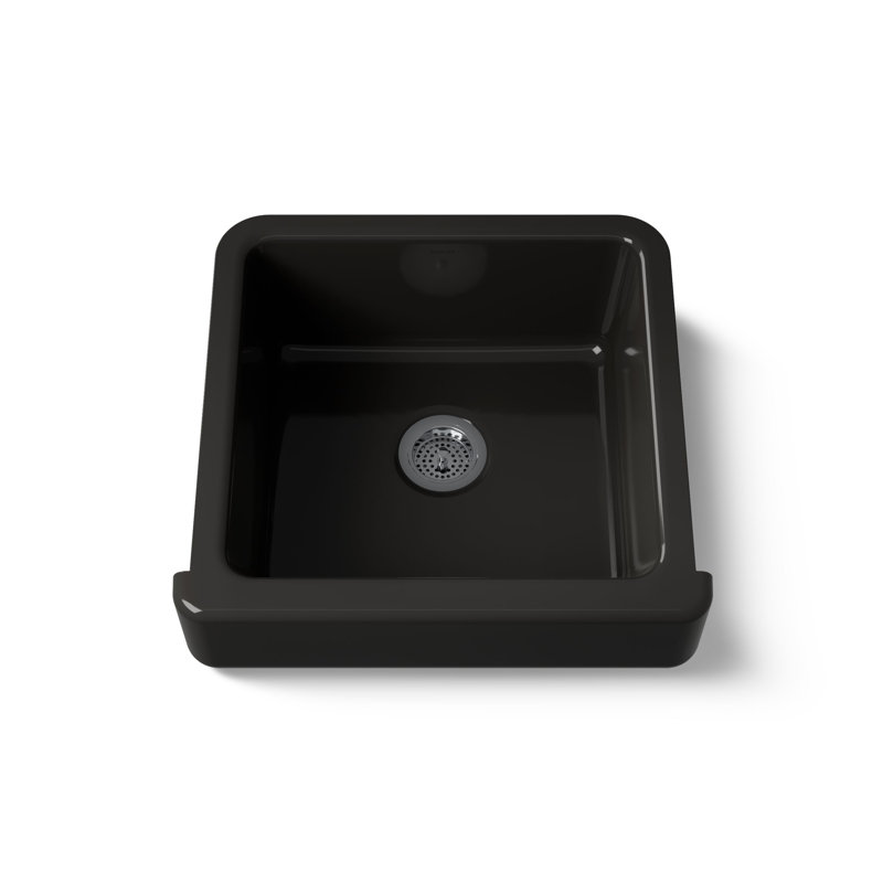Whitehaven® Self-Trimming 24" L x 22" W Farmhouse Kitchen Sink, Black