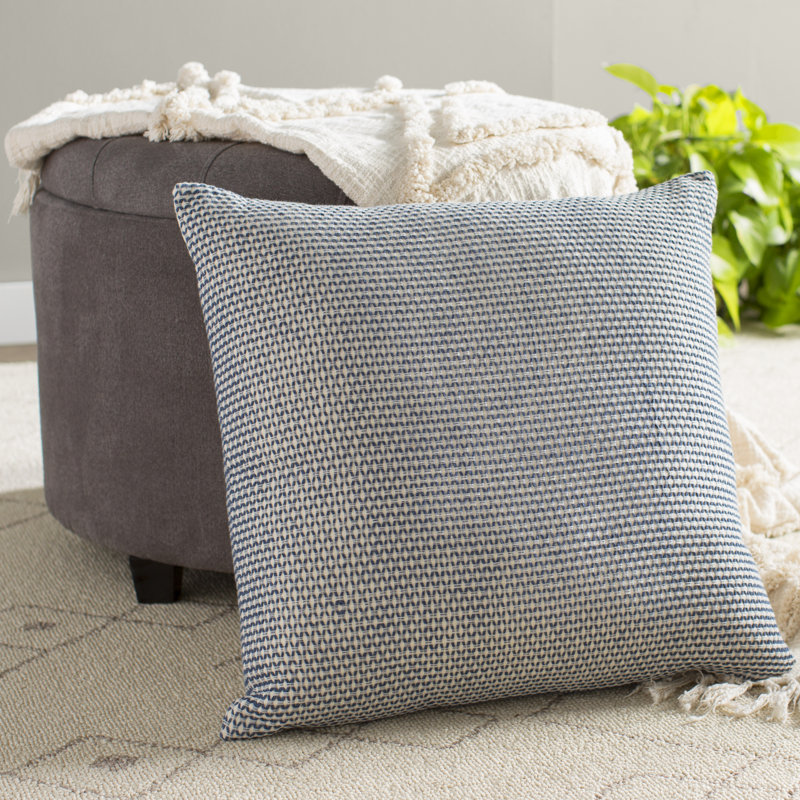 Tiana Square Cotton Pillow Cover and Insert, Indigo