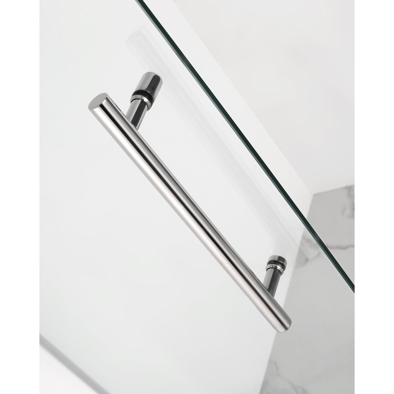 Coraline Frameless Clear Glass Sliding Shower Enclosure with Chrome Hardware