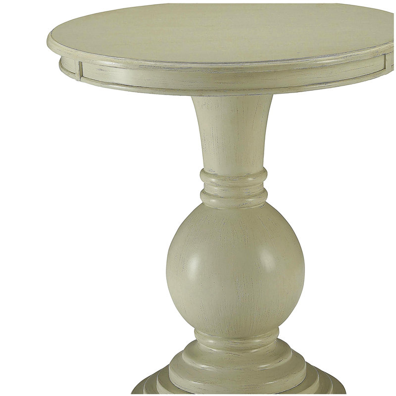 Table d'appoint blanc antique avec base piédestal