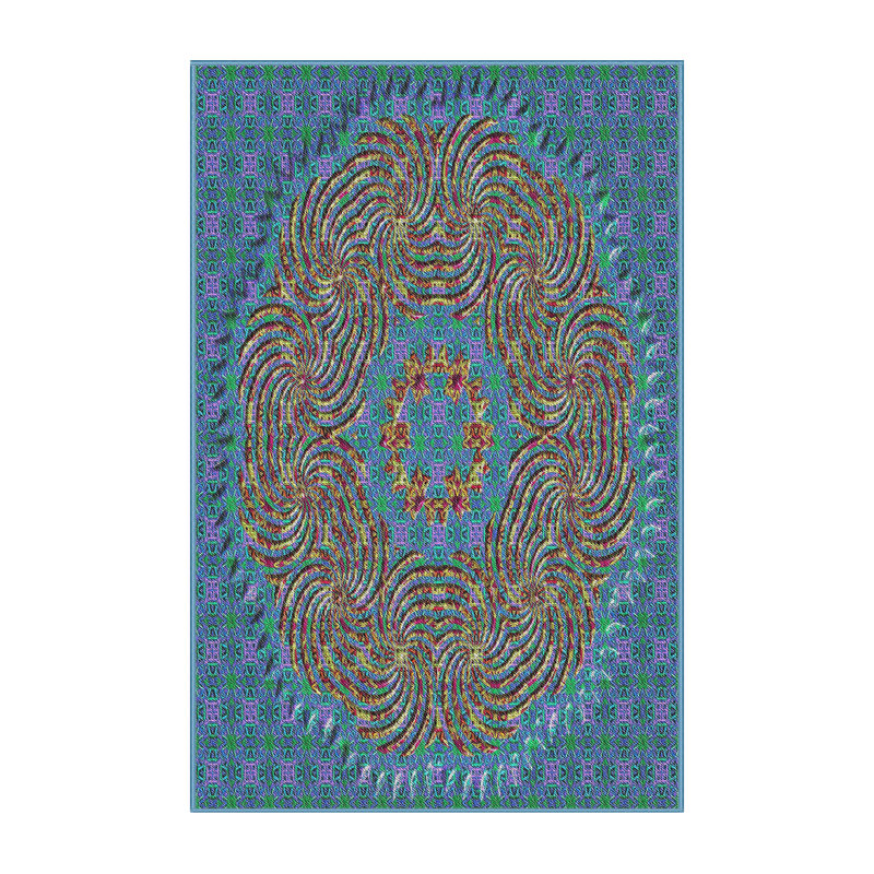 Tapis décoratif bleu, Rectangle 3 pi x 5 pi