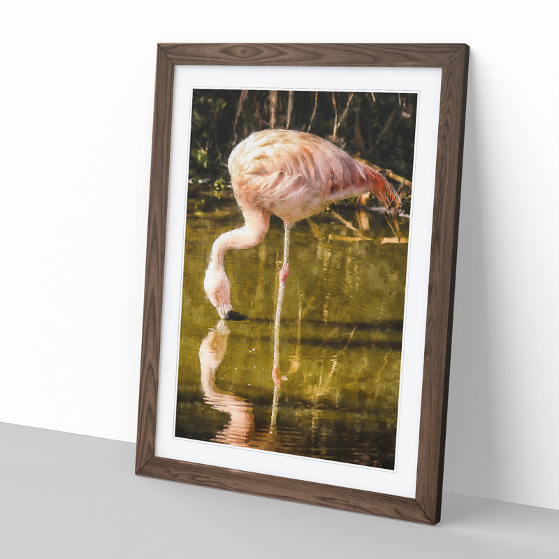 Pink Flamingo Vol.2 - Framed Print, Walnut Framed, 48cm H x 36cm W x 2cm D