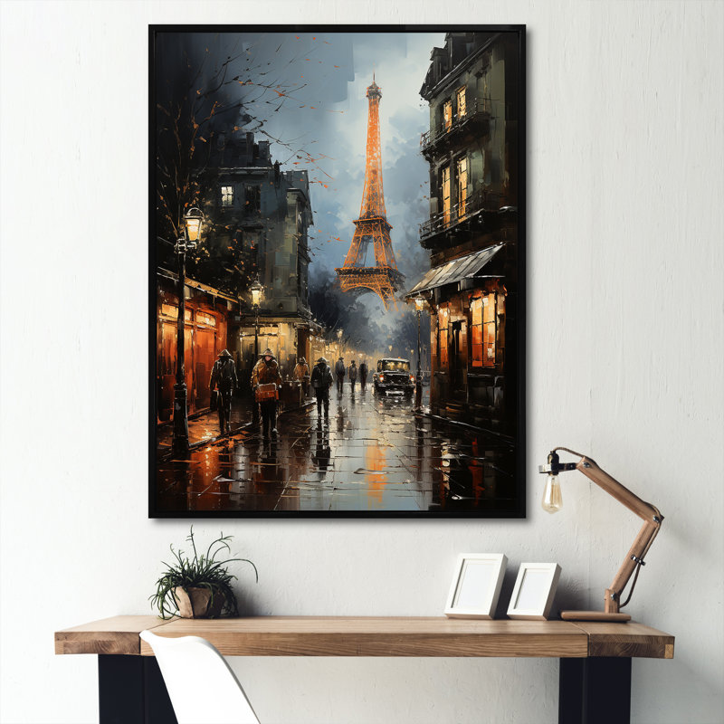Boulevards de la Tour Eiffel, Paris I, H 40 po x l 30 po x P 1,5 po, Cadre flottant noir