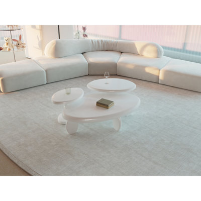 Table basse moderne 46 po x 29 po x 12 po - blanc ultrabrillant
