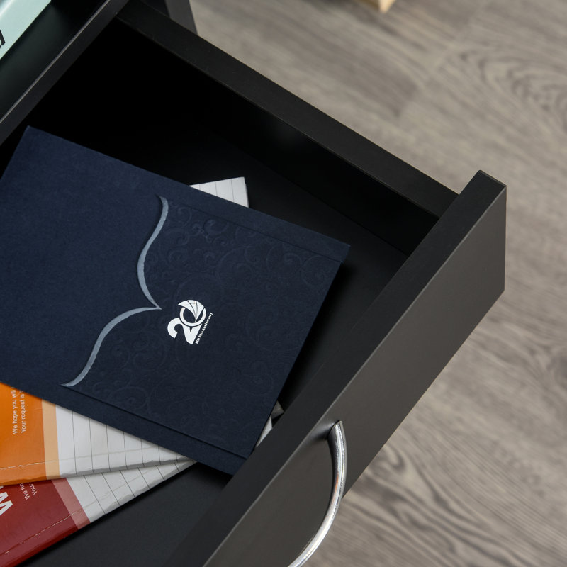 Organisateur de rangement mobile avec tiroir et armoire, support d'imprimante avec roulettes, Noir