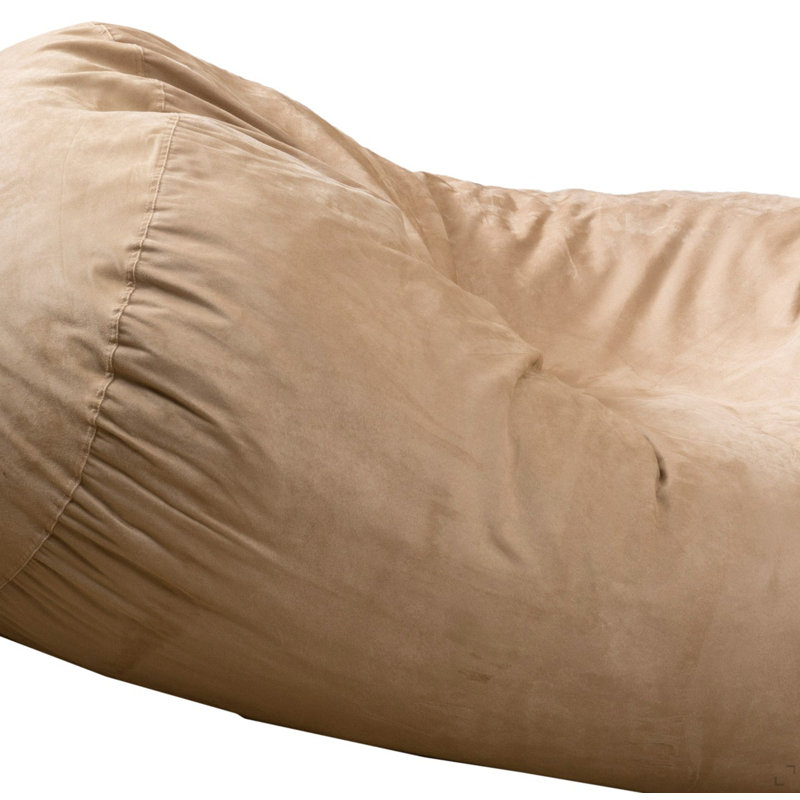 Fauteuil à billes cylindrique en suède de 6,5 pieds, Taupe