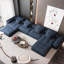 Canapés modulaires | Modulaire moderne surdimensionné de 8 pièces pour salles familiales et espaces ouverts, sans assemblage, 8 coussins, chenille scintillante | Bleu | Mousse et ressort-904867810