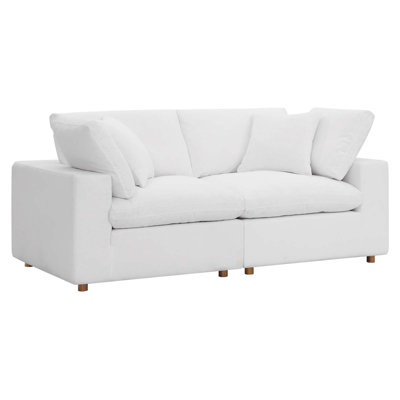 Commix Down Filled Overstuffed 2 Piece Sectional Sofa Set In Black