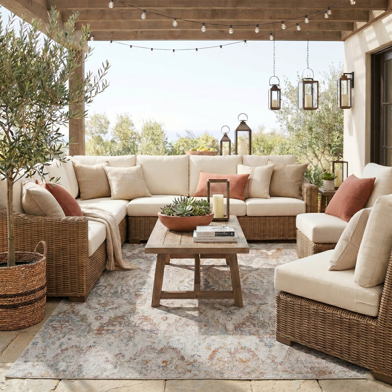 Kato Southwestern Indoor/Outdoor High-Low Performance Area Rug, Rectangle 9' x 12'